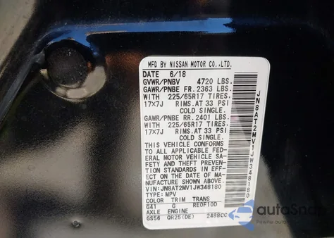 2018 Nissan Rogue Sv from USA, damaged, VIN JN8AT2MV1JW348180